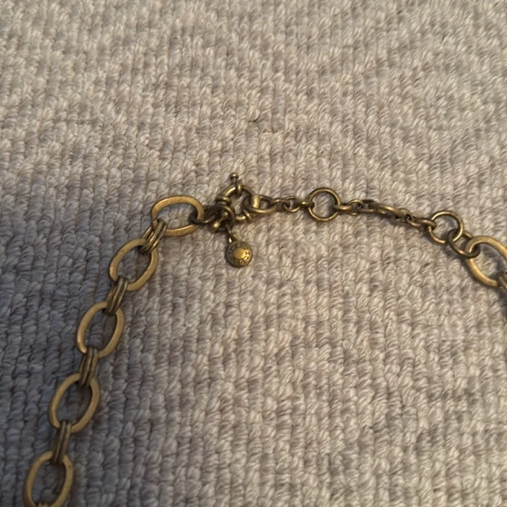 J.Crew Rhinestone and beige Faux Gems Gold Toned Necklace - Picture 4 of 4